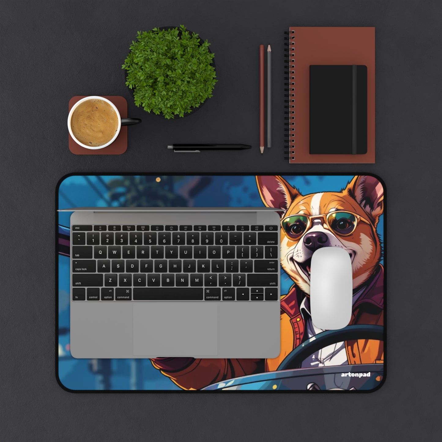 GTA Dog with Gun Design - Cool Desk Mat