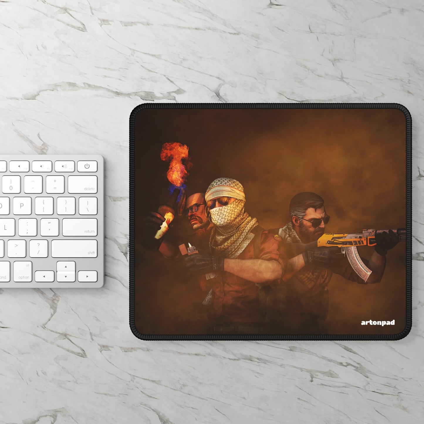 T-Side Assault Mouse Pad – CS:GO Agents United in Fire