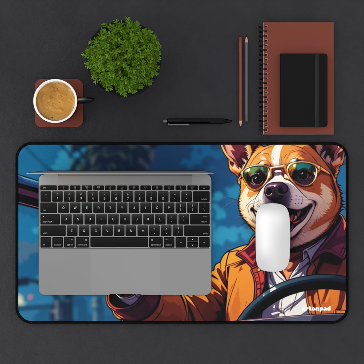 GTA Dog with Gun Design - Cool Desk Mat