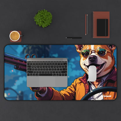 GTA Dog with Gun Design - Cool Desk Mat